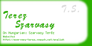 terez szarvasy business card