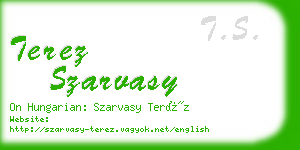 terez szarvasy business card